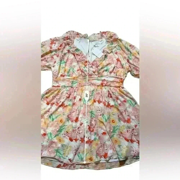 Emily Wonder Plus Size 2X Floral Flowy Midi Dress Ruffled - Picture 12 of 12